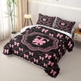 thumbnail image 3 of Catabedysis Pink Monogram T Bed Spread Queen,Cute Bows Queen Coverlet Set For Girls,3 Pieces, 3 of 7