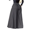 thumbnail image 3 of Women's High Waisted Wide Leg Pants Side Slit Flowy Palazzo Trousers Casual Yoga Yoga Pants, 3 of 6