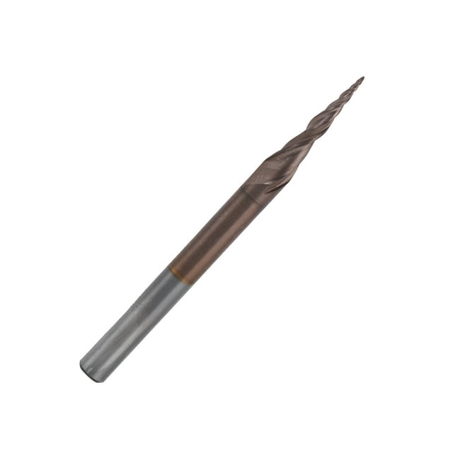 Carbide Tip, Tungsten Steel High Finish Cone End Mills For Woodcrafts For Cutting For Slotting R0.25x15xD4x50