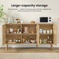 thumbnail image 4 of Sideboard Buffet Cabinet with 3 Rattan Doors,Modern Kitchen Storage Console Cabinet for Entryway Living Room (Large,Natural), 4 of 6