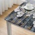 thumbnail image 4 of WERPE Table Cover Pallet Knife White Lily Bouquet of Flowers Floral Square Tablecloth white, 4 of 7