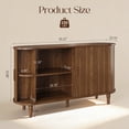 thumbnail image 2 of Sideboard Buffet Cabinet with Silding Doors, Accent 55" Storage Cabinet with Adjutable Shelf for Kitchen, Living Room, Walnut Brown, 2 of 13