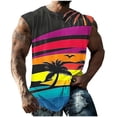 thumbnail image 3 of gifts for men! BiZtdJrK Going Out Tops for Men Summer Beach Vacation Sleeveless Shirts Fashion Palm Tree Graphic Muscle Tanks Multicolor L, 3 of 6