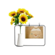 thumbnail image 1 of La belleza de la pintura China vestido de mariposa Tarjeta de bendición de jarrón de girasol artificial, 1 of 3