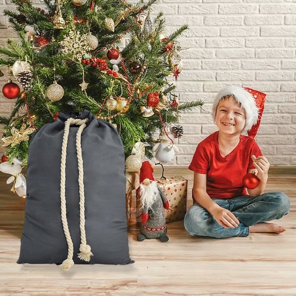 Cagogo under $5 Canvas Christmas Bag, Canvas Double Drawstring Christmas Bag,Festive Holiday Gift Bag,Reusable Christmas Storage,Large Capacity Drawstring Sack,Christmas Party Favor Bag