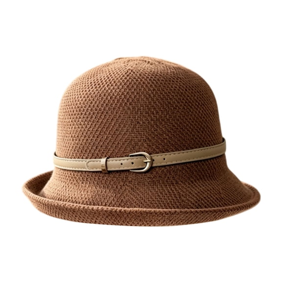 AirLoni Women Cloche Sun Hat Short Brim Packable Summer Bucket Bowler Hat Elegant Lightweight Church Hat for Daily Vacation Coffee,One Size