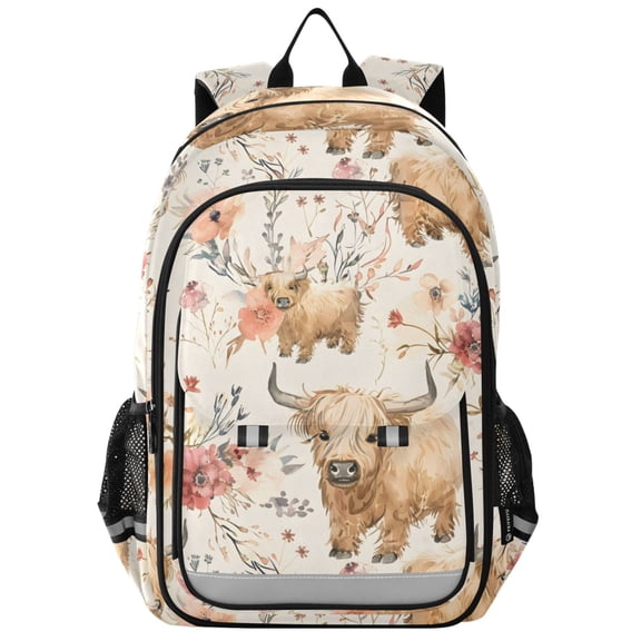 ALAZA Cute Highland Cows Laptop Backpack Purse Travel Bag Casual School Bookbag Rucksack for Women Men