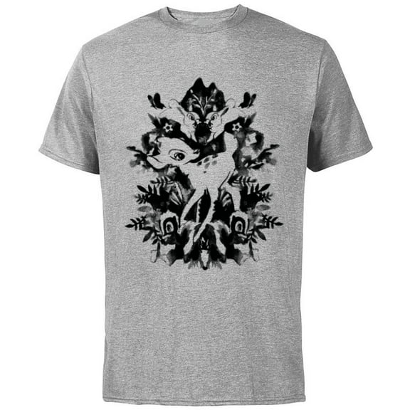 Disney Bambi Ink Drawing - Short Sleeve Cotton T-Shirt for Adults -Customized-Athletic Heather