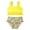 Yellow, variant on Girl's Swimsuits 2 Pcs Floral Print Separates Tankini Youth Summer Pool Kids Beachwear
