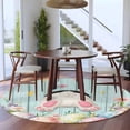 thumbnail image 4 of Easter Round Area Rugs Collection 5', Spring Rabbit Feet Eggs Flower Green Wooden Grain Non Slip Indoor Circular Throw Runner Rug Floor Mat Carpet for Living Room Dining Table Bedroom Nursery, 4 of 9
