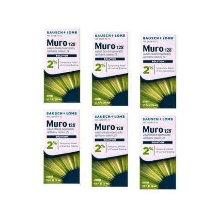 Muro 128 2% Sterile Ophthalmic Eye Solution - 0.5 Oz (15 Ml), 6 Pack