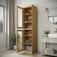 thumbnail image 4 of Palace Imports 100% Solid Wood 16.5" Bathroom Cabinet with Clear Glass Doors and Adjustable Shelves, 4 of 5