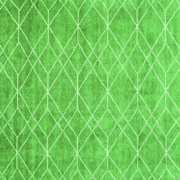 Ahgly Company Indoor Square Abstract Green Contemporary Area Rugs, 8' Square