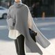 thumbnail image 4 of Gibobby SuéTer De Invierno Para Mujer de cuello para mujer, manga larga de murciélago, dobladillo asimétrico, suéter informal, tops de punto(Gris,CH), 4 of 5