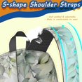 thumbnail image 3 of 17 Inch Lightweight Backpack,PVC Waterproof Oxford Fabric, Ergonomically Designed, with Large Capacity, Floral Flowers Print, 3 of 5