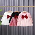 thumbnail image 4 of Gaexia Girls Christmas Dress Funny Holiday Outfits,Toddler Baby Girls Dress Christmas Party Long Sleeve Bowknot Tulle Princess Dresses,Red,12-18 Months, 4 of 4