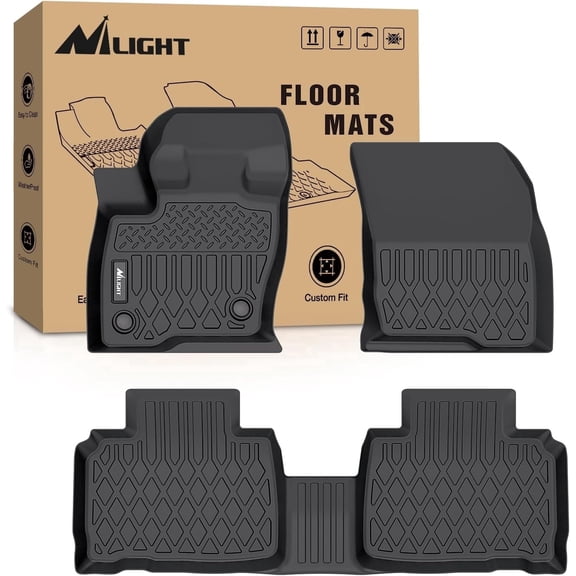 Nilight TPE Floor Mats for Ford Edge 2015 2016 2017 2018 2019 2020 2021 2022 2023 2024 2025 All Weather Custom Fit Heavy Duty Floor Liners