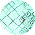 thumbnail image 1 of Ahgly Company Machine Washable Indoor Round Solid Turquoise Blue Modern Area Rugs, 8' Round, 1 of 4
