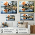 thumbnail image 4 of Designart "Brown Lakehouse Reflections Of silence IV" Lake House Cottage Floater Framed Canvas Print, 4 of 7
