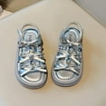 thumbnail image 6 of Viluyesy Girls' Bow Accent Sandals Princess-Style Open-Toe Beach Shoes for Summer, Lightweight Casual Sandals for Toddlers and Kids Silver Size 3.5, 6 of 9