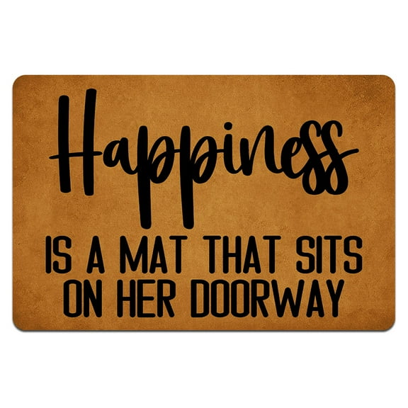 IFHUH Happiness is A Mat That Sits on Her Doorway Doormat Home and Office Decorative Indoor/Outdoor/Kitchen Mat Non-Slip Rubber 30"(L) by 18"(W)