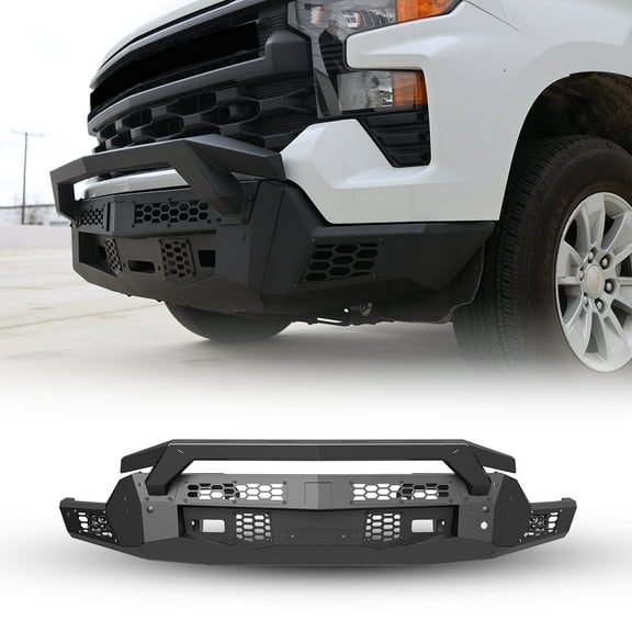 Front Bumper Bull Bar For 2022 2023 2024 Chevrolet Silverado 1500(Exclude ZR2)w/4"Pod Lights