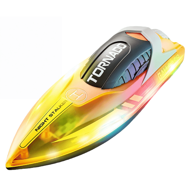 Liyamei RC Boat With LED Lights For Kids – 2.4 Remote Control Racing . Perfect For Pools & Lakes Water Boat Features A Rechargeable Battery. Ideal For Boys And Girls
