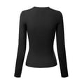 thumbnail image 4 of Made by Olivia Women's Solid Long Sleeve Crew Neck Fitted Ribbed Sweater Top, 4 of 7