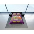 thumbnail image 4 of Hippie Style Colorful Bus 90S Nostalgia Purple Bedding Retro Duvet Cover Set,, 4 of 4