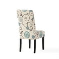 thumbnail image 3 of Dining Chair Set of 2- Beige Fabric- Soft Cushions- Black Rubberwood, 3 of 9