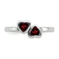 thumbnail image 4 of Stackable Expressions Sterling Silver Garnet Double Heart Stackable Ring, 4 of 5