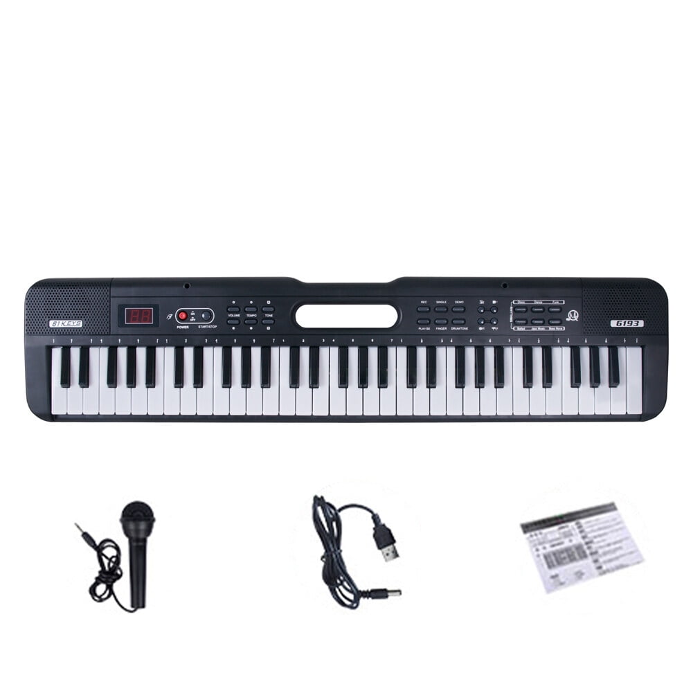 Digital Music Electronic Keyboard Electronic Portable 61 Keys Digital Music Electronic Keyboard Kids Multifunctional Electric Piano for Piano Student Musical Instrument