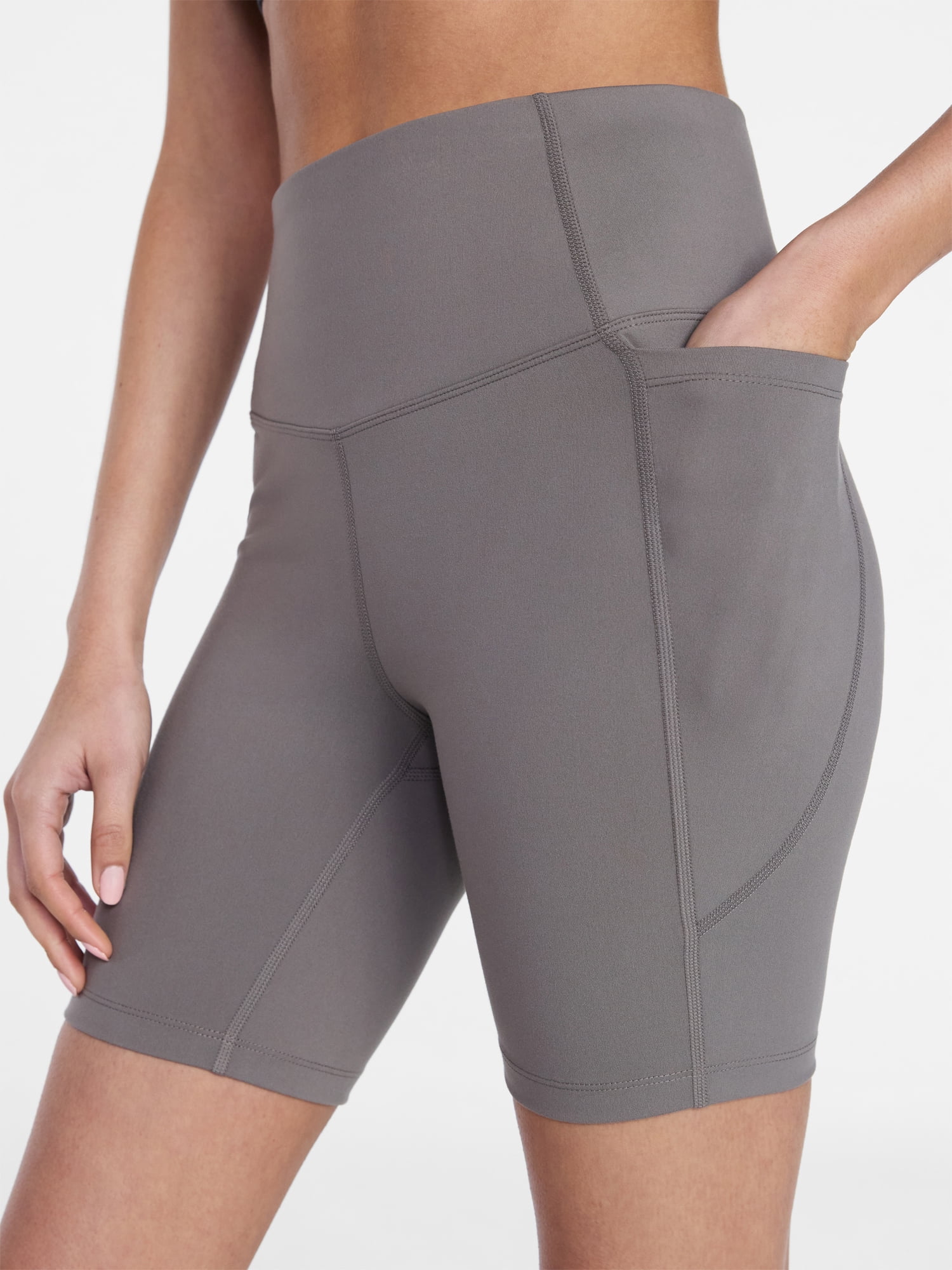 Athletic Works Women's and Women's Plus High Rise Bike Shorts, 7" Inseam, Size XS-4X