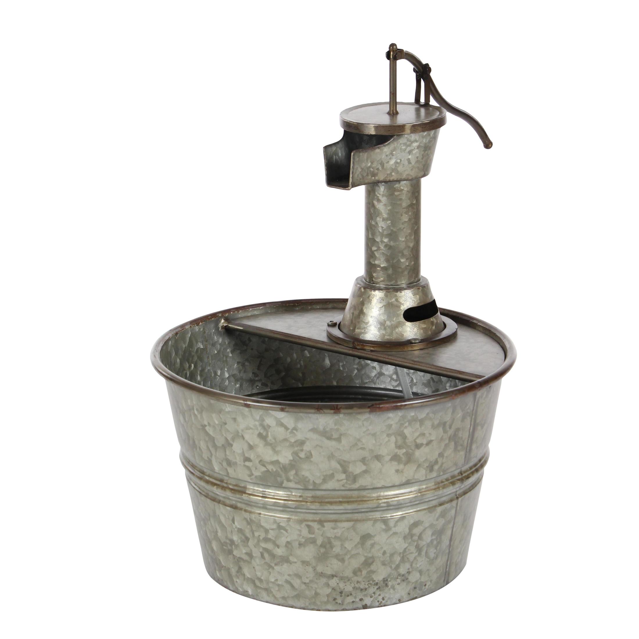 DecMode Gray Fountain Indoor Outdoor Decor with Pump Style Faucet