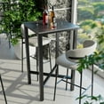 thumbnail image 2 of Wisfor 4 Person Vintage 41.4" High Pub Bar Table Breakfast Dining Tables Sturdy Metal Frame, Matte Gray, 2 of 11
