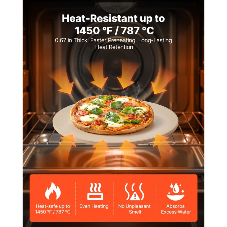 KFFKFF 15-Inch Round Cordierite Pizza Stone with Peel photo 3