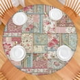 thumbnail image 2 of Pioneer Flower Floral Print Pattern Round Fitted Tablecloth with Elastic Edge,Dining Table Cover Waterproof,Outdoor Round Tablecloth for Camping,Dining,Indoor and Outdoor, 2 of 7