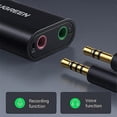 thumbnail image 3 of UGREEN 30724 USB Audio Adapter External Stereo Audio Sound Card with 3.5mm Headphone Microphone Jack for Windows Mac Linux PC Lapt, 3 of 5