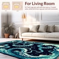 thumbnail image 2 of Flatwoven High Traffic Area Rug, Coastal Marine Life Runner with Stylized Kraken Illustration, Non Slip, Stain Resistant, Washable Area Rugs for Living Room, Bedroom(Teal, 4X6), 2 of 8