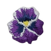 Violet Pansy Flower - Small/Mini - Iron on Applique/Embroidered Patch