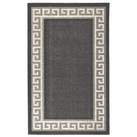 Better Homes and Gardens Westhaven Indoor/Outdoor Rug, Greek Key Black
