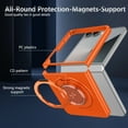 thumbnail image 4 of Decase Case for Samsung Galaxy Z Flip 7, Shockproof Magnetic 360° Rotating Kickstand Phone Case, Wireless Charging Supported,Orange, 4 of 11