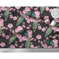 thumbnail image 2 of Soimoi Modal Satin Fabric Floral & Peacock Bird Fabric Prints by Yard 42 Inch Wide, 2 of 3