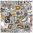 thumbnail image 1 of Paquete de pegatinas con estampado de leopardo, 50 unidades, vinilo estético, impermeable, 1 of 2