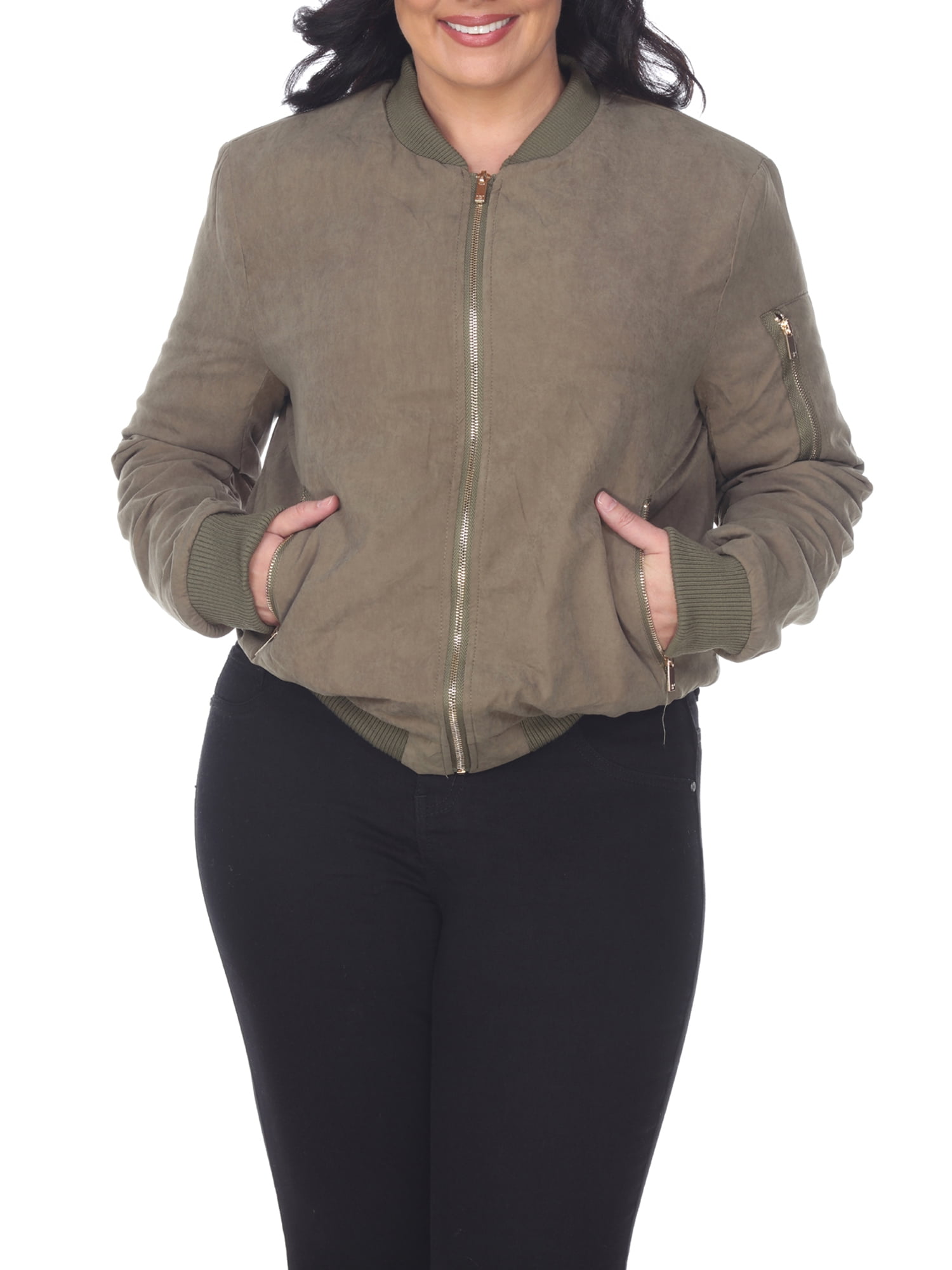 plus size white bomber jacket