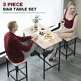 thumbnail image 4 of HOMCOM 3-Piece Dining Table Set, Bar Table Set for 2 with Footrest, Natural, 4 of 10