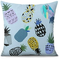Pineapple Summer Blue Throw Pillow Covers 18x18 Set 1 Funny Farmhouse Boho Modern Decor Cute Print Pineapple Fruit Pillows Accents Outdoor Sofa Couch Cases Cushion Home Decorations