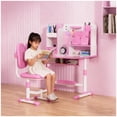 thumbnail image 2 of Floseru Kids Desk and Chair Set, Height Adjustable Toddler Desk and Chair Set, Children Study Table Chair Set with Sitting Corrector, Kids Art Desk with Storage and Drawers for Bedroom Reading, 2 of 9