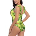 thumbnail image 5 of Yiaed Kiwi and Avocado Print Women's Ruffled One Piece Swimsuit V Neck Swimwear Slimming Monokini for Woman-X-Large, 5 of 8