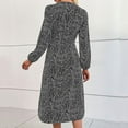 thumbnail image 5 of Soldes! Cameland Robe Mini Plissée à Manches Longues à Col en V Imprimée Décontractée pour Femme, 5 of 5
